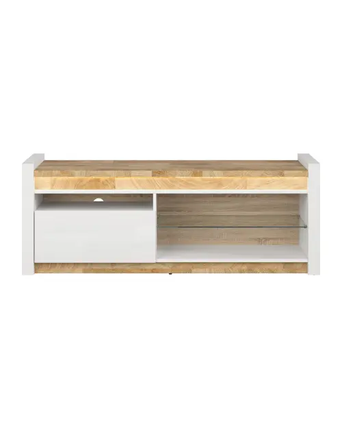 Mueble RTV Alameda 147 cm con cajón y estante blanco