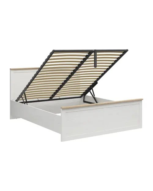 Cama Loksa B 180x200 con somier y arcón pino andersen blanco