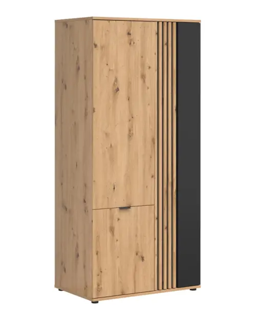 Armario de tres puertas Vabres 90 cm roble artisan listones