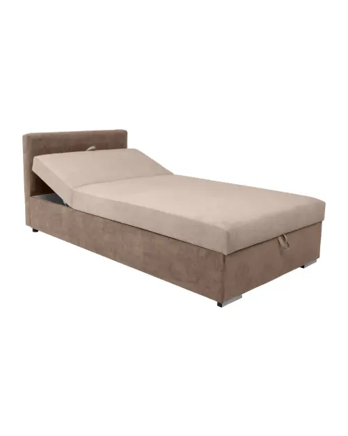 Sofá cama Rico con arcón y respaldo ajustable beige