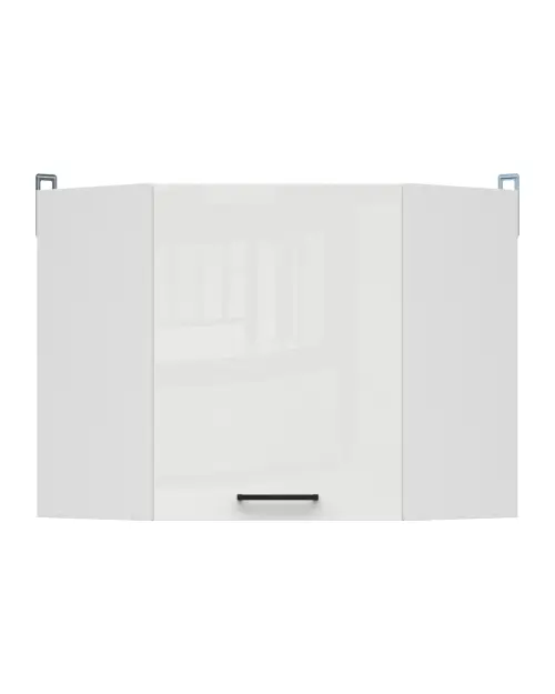 Armario de cocina superior Junona Line 60 cm de esquina izquierda/derecha brillo tiza