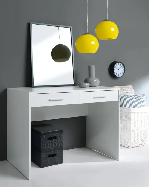 Escritorio Nepo Plus 100 cm con 2 cajones blanco