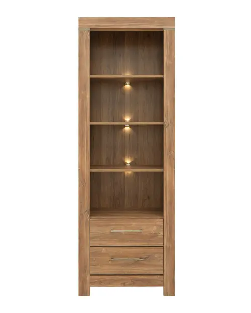 Estantería Gent 68 cm con 2 cajones y 4 estantes roble stirling