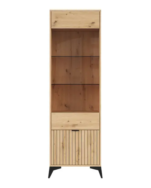 Vitrina alta Lamea 60 cm con puertas roble artisan