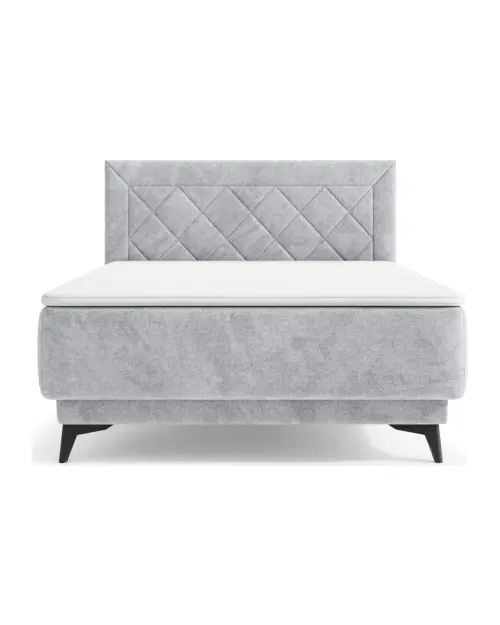 Cama continental Zalea 120x200 con contenedor gris