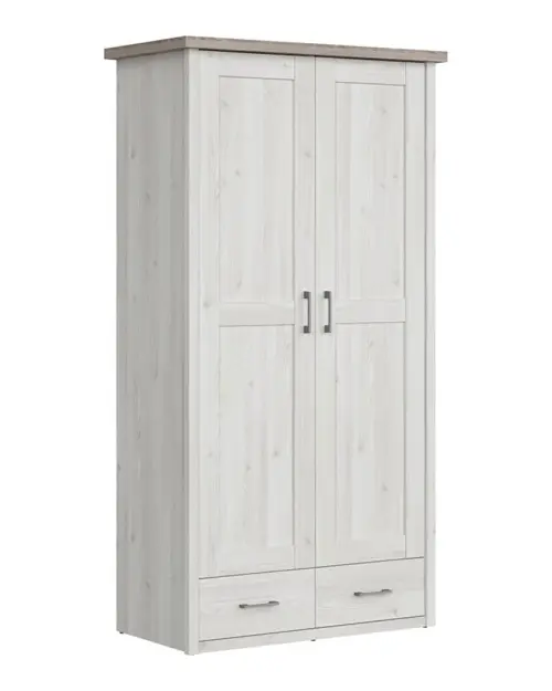 Armario de dos puertas Luca Baby con cajones alerce sibiu claro