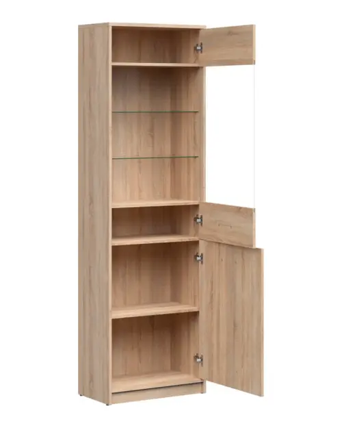 Vitrina Nepo Plus 60 cm con 2 puertas roble sonoma