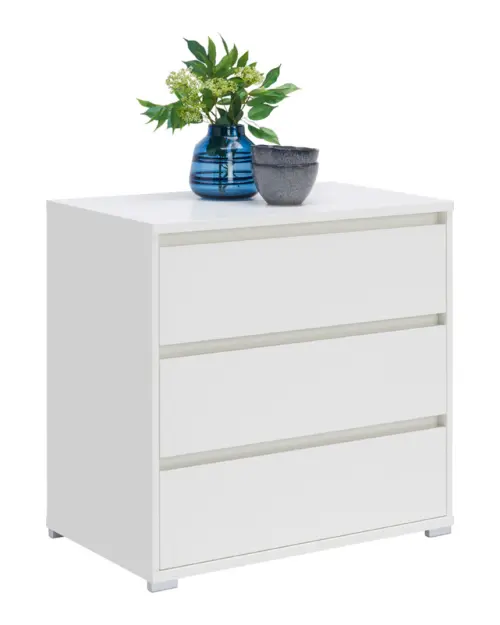 Cómoda Line 80 cm con 3 cajones blanca