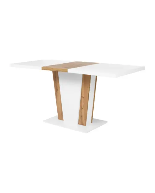 Stół rozkładany Zalder 120/160x68 dąb wotan/biały