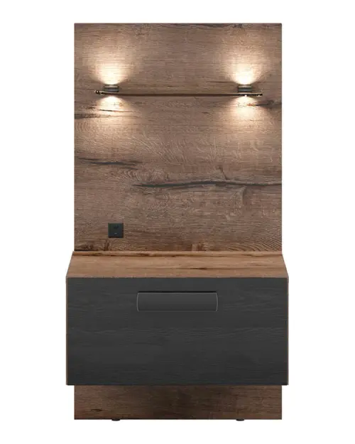 Mesita de noche Kassel 50 cm con cajón derecha roble monastery