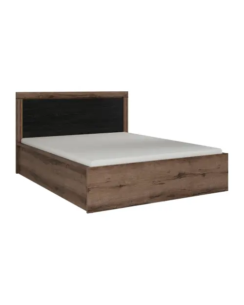 Cama Balin 160x200 con somier y contenedor roble monastery/negro