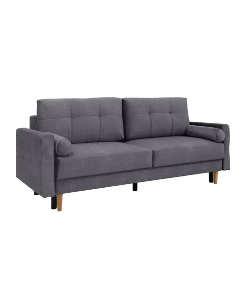 Torent three-seater velvet sofa bed gray