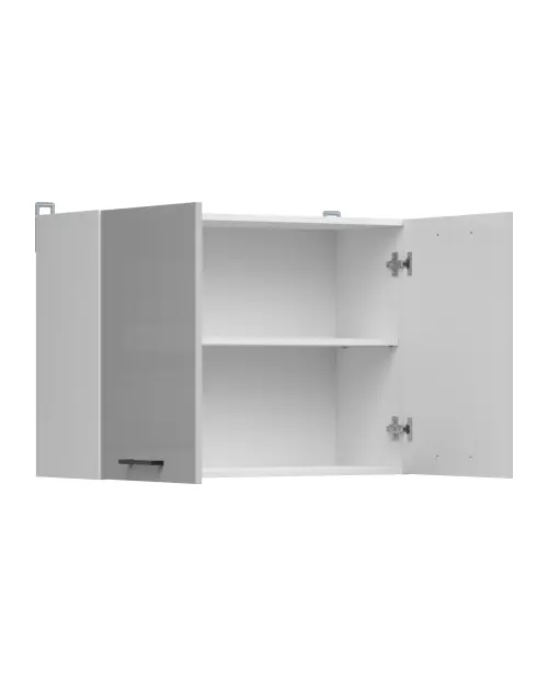 Armario de cocina superior Junona Line 80 cm de dos puertas gris claro brillo