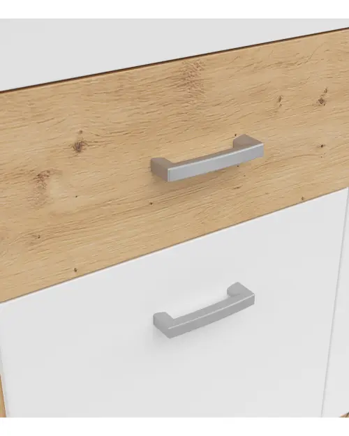 Three-door wardrobe Brando-3 136 cm with drawers artisan oak/white