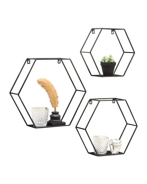 Estante de pared Dana juego de 3 piezas negro