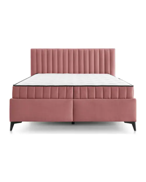Cama continental Joy 160x200 con contenedores rosa