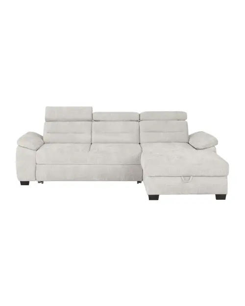 Sofá rinconera derecho Aguda convertible con arcón beige