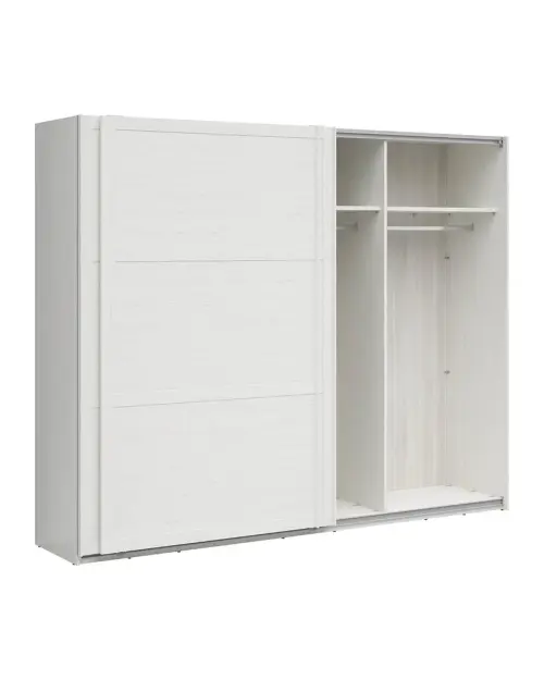 Armario de puertas correderas Loksa 270 cm pino andersen blanco/roble grandson
