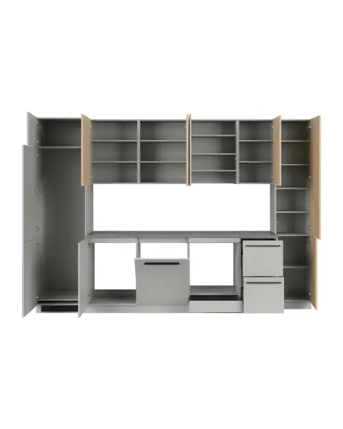 Conjunto de cocina Milino Medium B 332 cm gris/roble con encimera