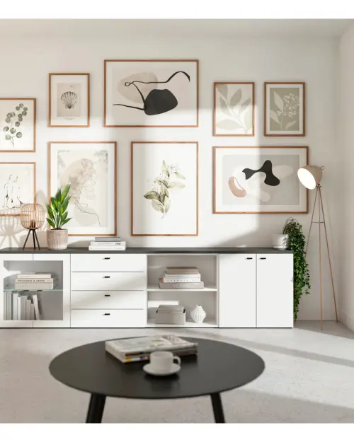 Vitrina System 64 de 2 puertas blanca