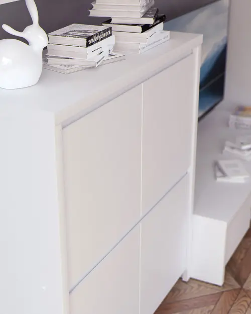 Armario Kaspian 105 cm de cuatro puertas blanco