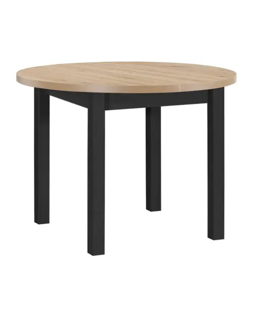Round extendable table Balard 100-180/100 artisan oak/black