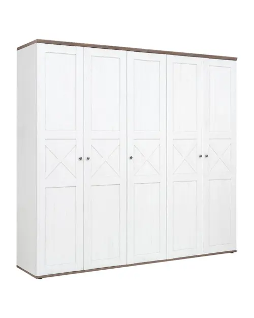 Five-door wardrobe Stockholm 243 cm andersen white pine