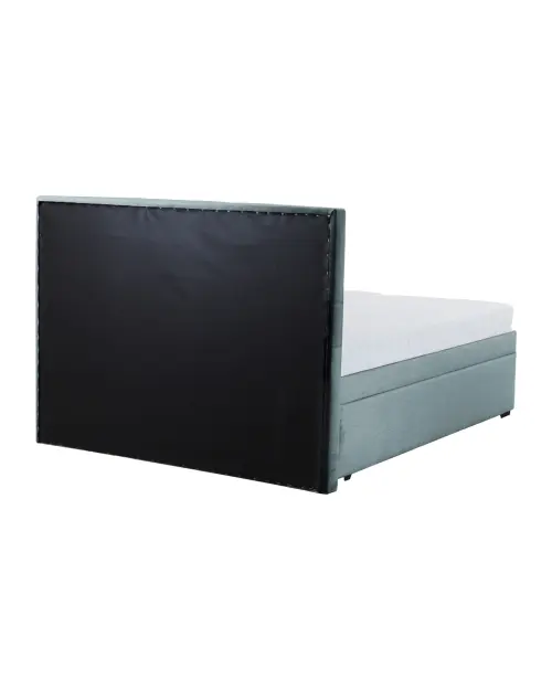 Cama tapizada Ella 160x200 con contenedores y somieres terciopelo verde