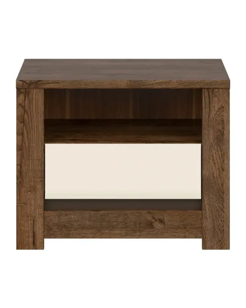 Mesita de noche Ruso 54 cm con cajón roble april/brillo perlado