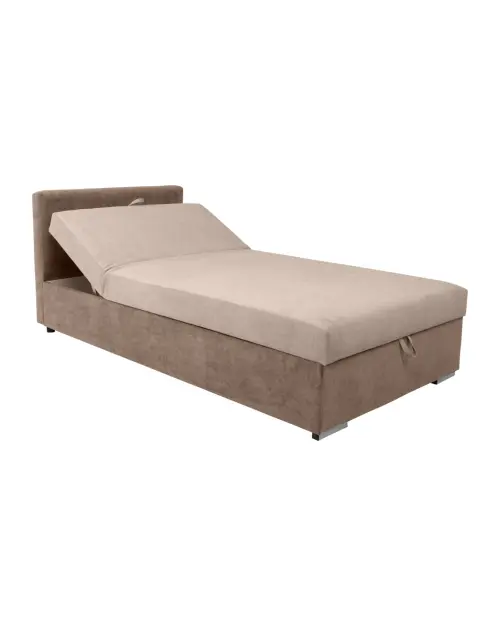 Sofá cama Rico con arcón y respaldo ajustable beige