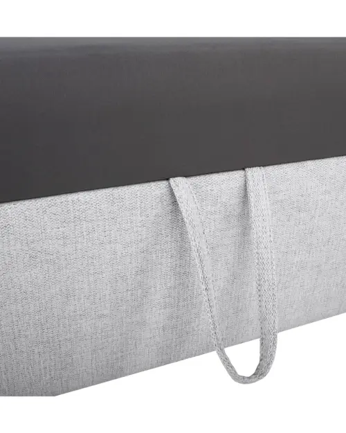 Universal corner sofa Evia with sleeping function, storage and adjustable headrests light gray