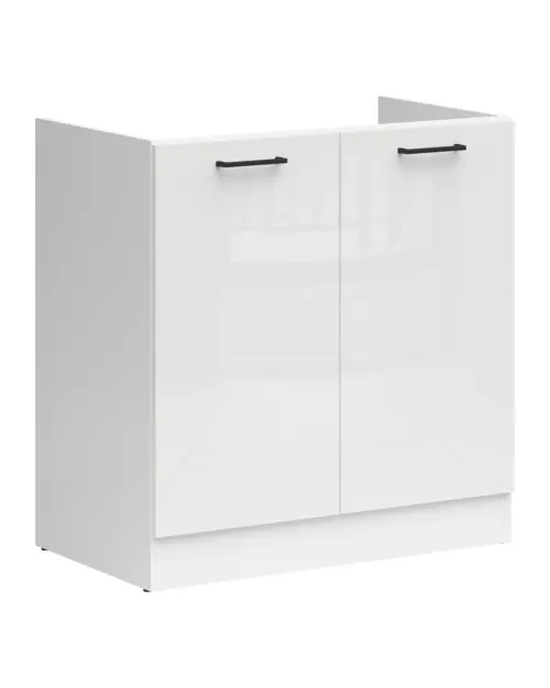 Mueble de cocina bajo fregadero Junona Line 80 cm brillo tiza