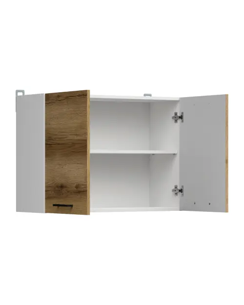 Armario de cocina superior Junona Line 80 cm de dos puertas con vitrina roble delano claro