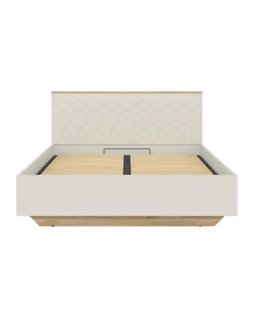 Кровать Glamour 160x200 с контейнером и каркасом кашемир/дуб mauvella