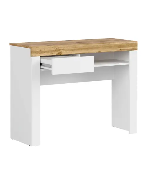 Tocador Holten 106 cm con cajón y estante blanco brillo