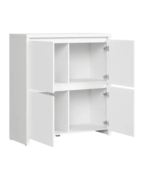 Armario Kaspian 105 cm de cuatro puertas blanco