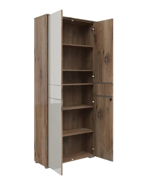 Estantería Nevada 80 cm con 2 puertas roble flagstaff oscuro