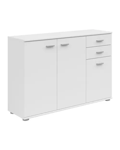 Chest of drawers Noeda 106 cm with 3 doors and 2 drawers white