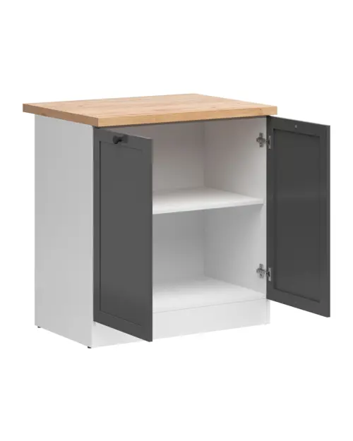 Armario de cocina bajo Junona Line 80 cm grafito con encimera