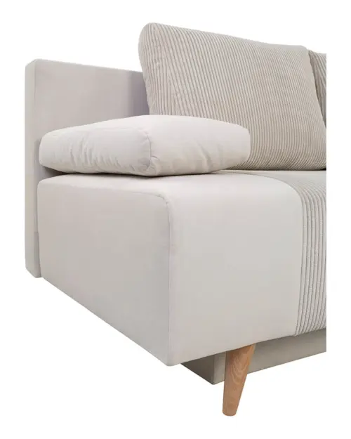 Three-seater sofa bed Leon with storage beige