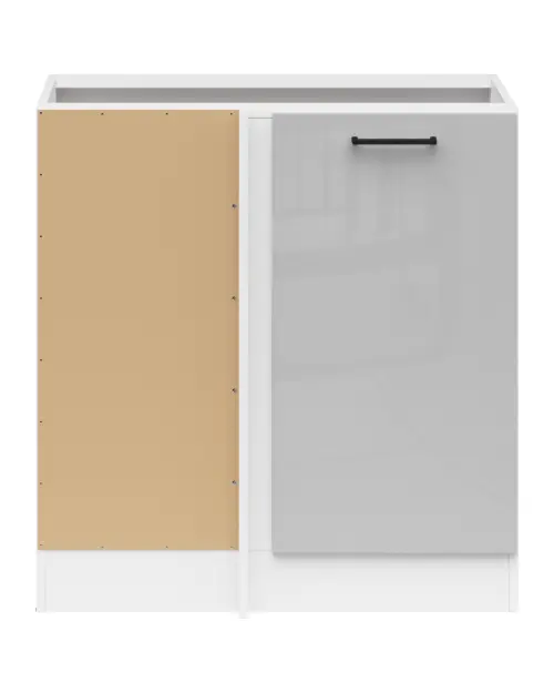 Mueble de cocina bajo de rincón Junona Line claro izquierda gris claro brillo ocupa el rincón 100x60 cm