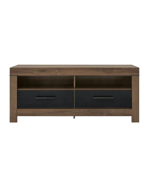 Mueble RTV Balin 140 cm con 2 cajones y estante roble monastery/negro