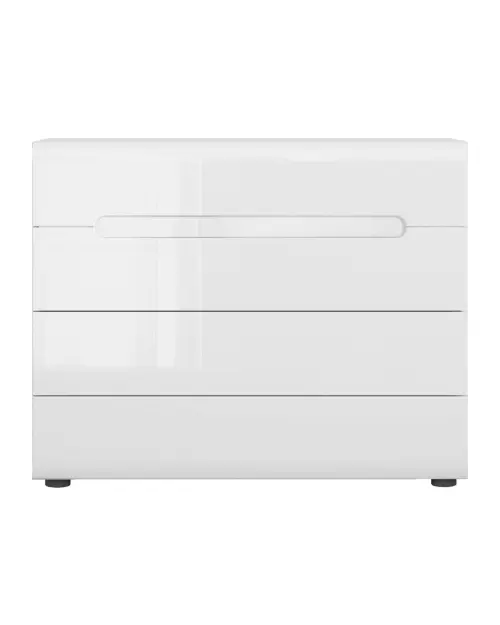 Cómoda Azteca Trio 105 cm con 4 cajones blanco brillo