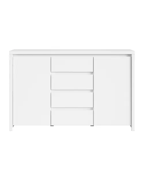 Cómoda Kaspian 144 cm con 2 puertas y 4 cajones blanca