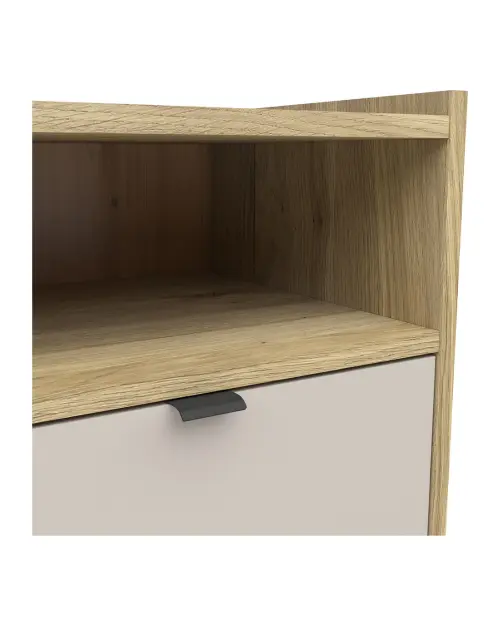 Mesita de noche Dalva 50 cm roble mauvella/cachemira