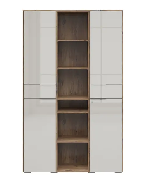 Estantería Nevada A 122 cm con 2 puertas y estantes roble flagstaff oscuro