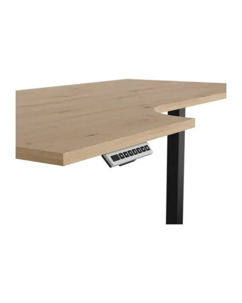 Escritorio de esquina con regulación eléctrica Space Office 140 cm izquierdo roble artisan