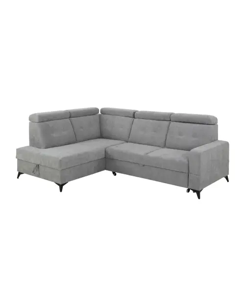 Угловой диван левосторонний Amado раскладной с ящиком серый