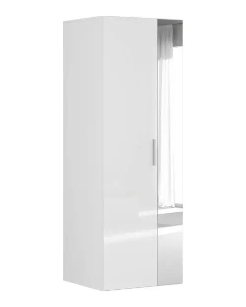 Armario de dos puertas Flex 75 cm con espejo blanco brillo