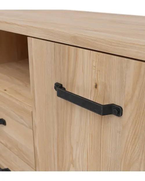 Cómoda Lara 130 cm con 2 puertas 3 cajones y estante fresno belarus